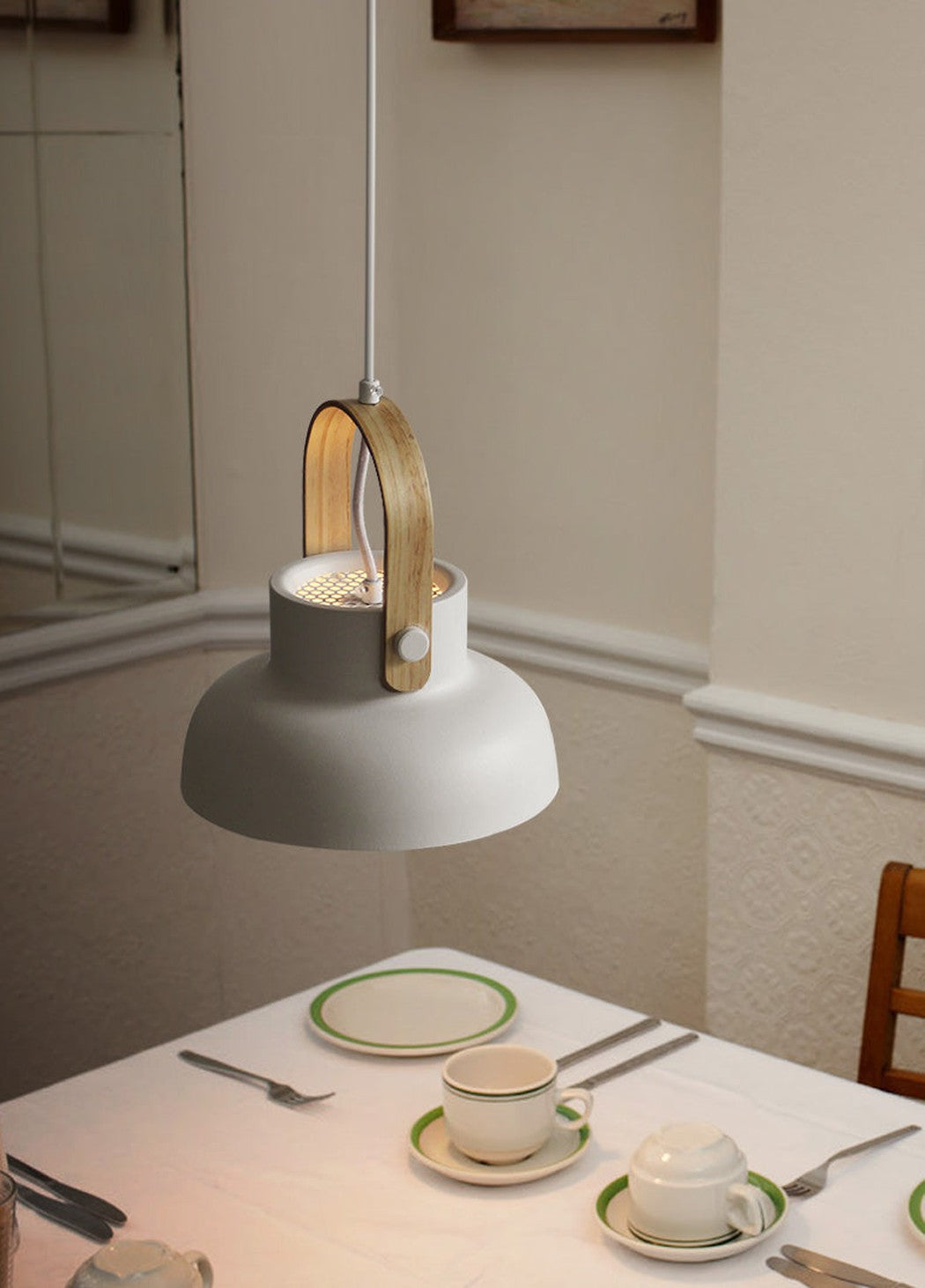 Scandi Minimalist Wooden Pendant Light