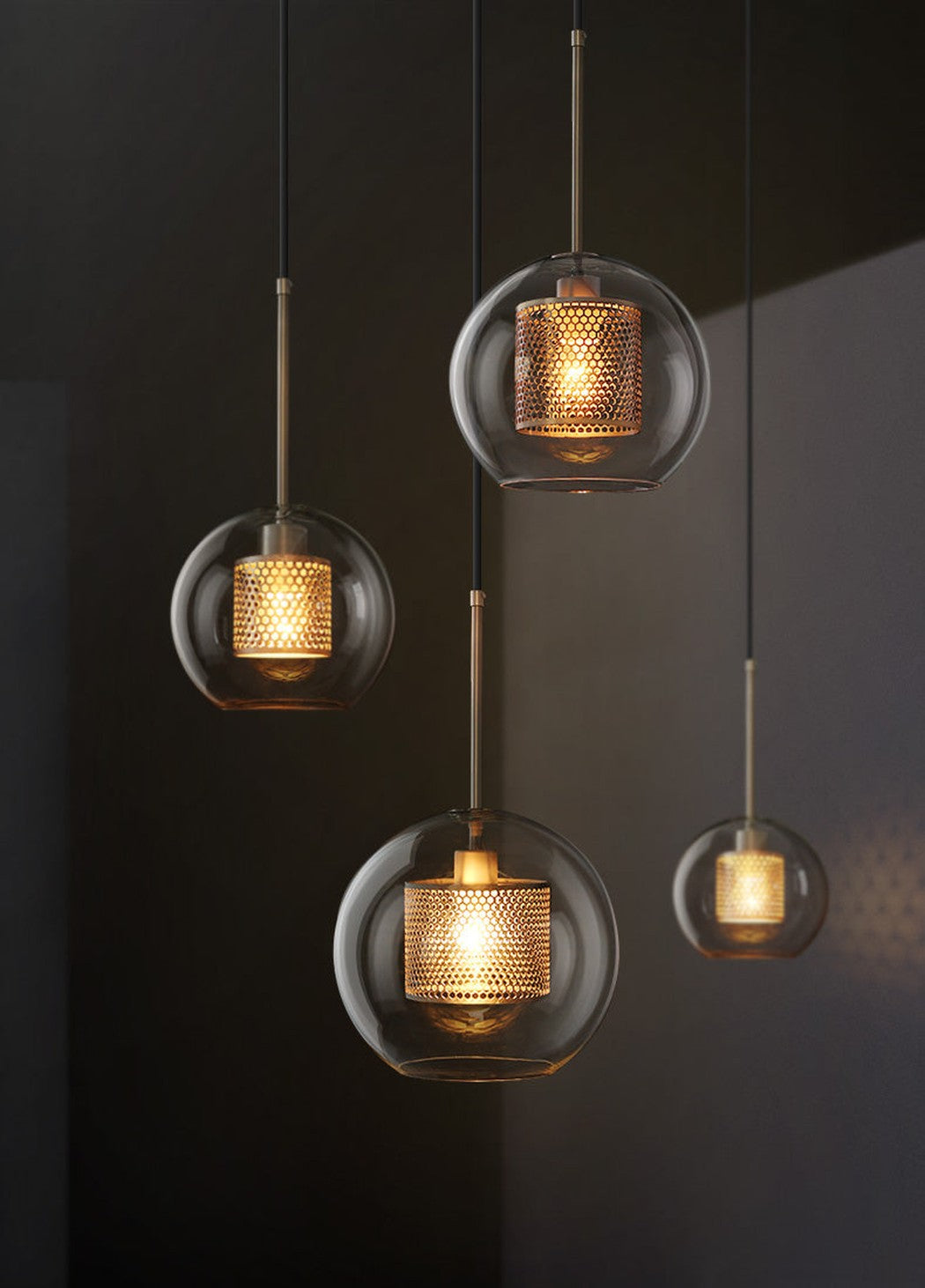 Chiswick Glass Shade Brass Fitting Pendant Light