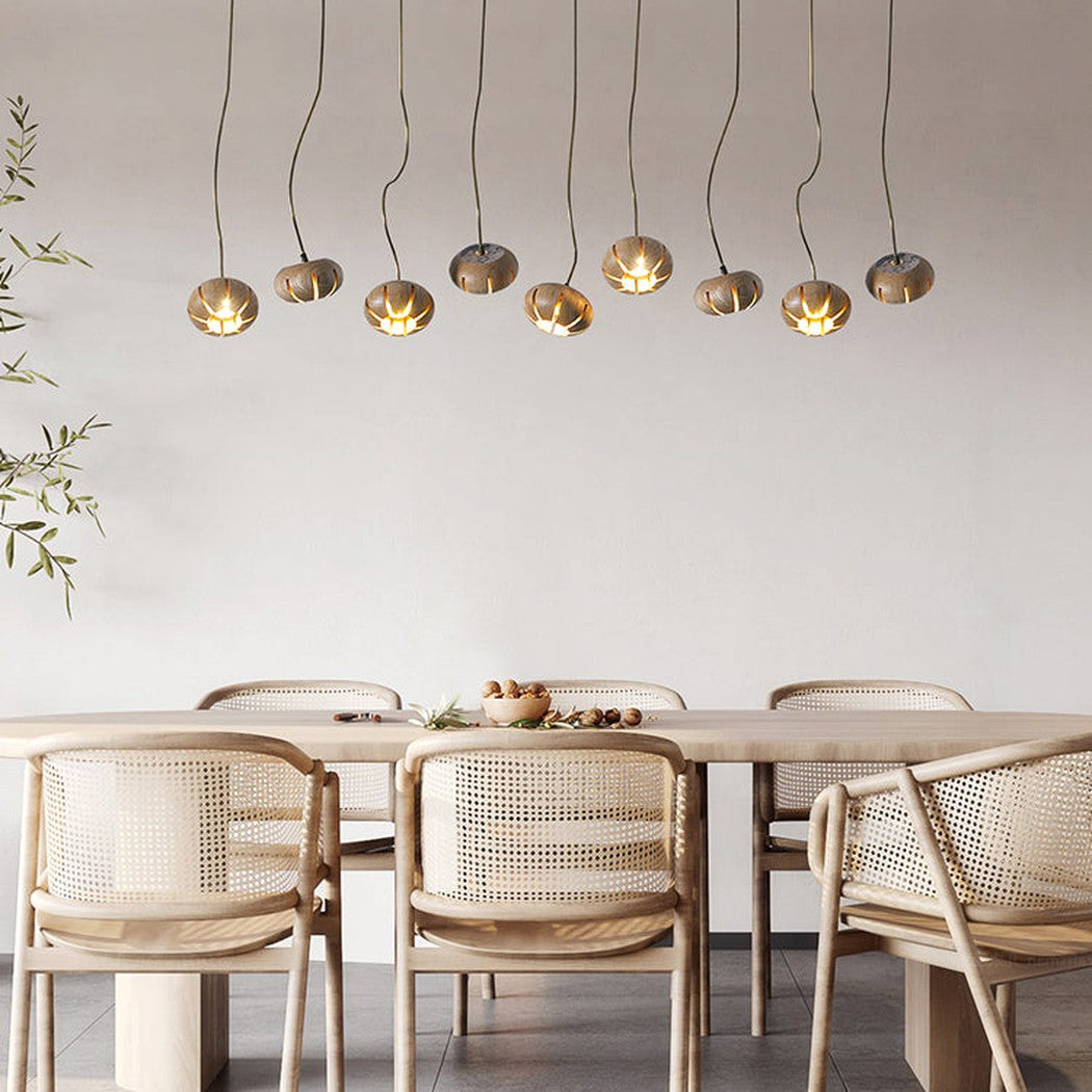 Wooden Petal Kitchen Island Pendant Light