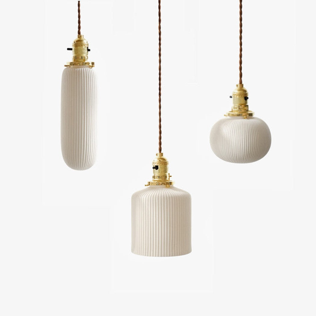 art deco ceramic pendant light trio