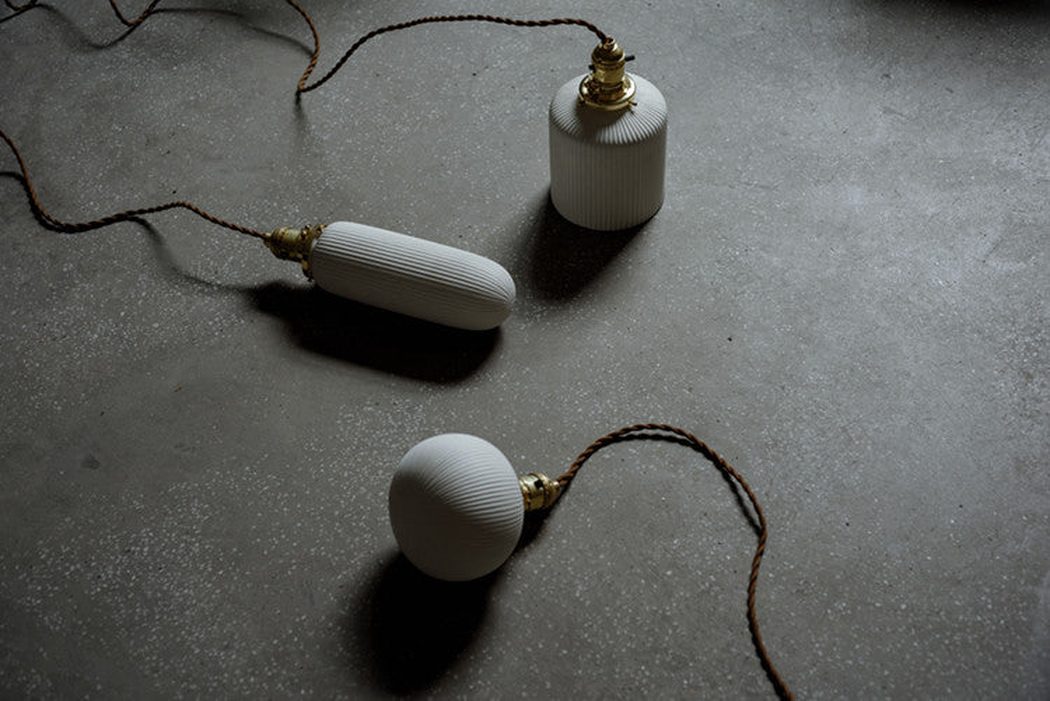 art deco ceramic pendant light trio