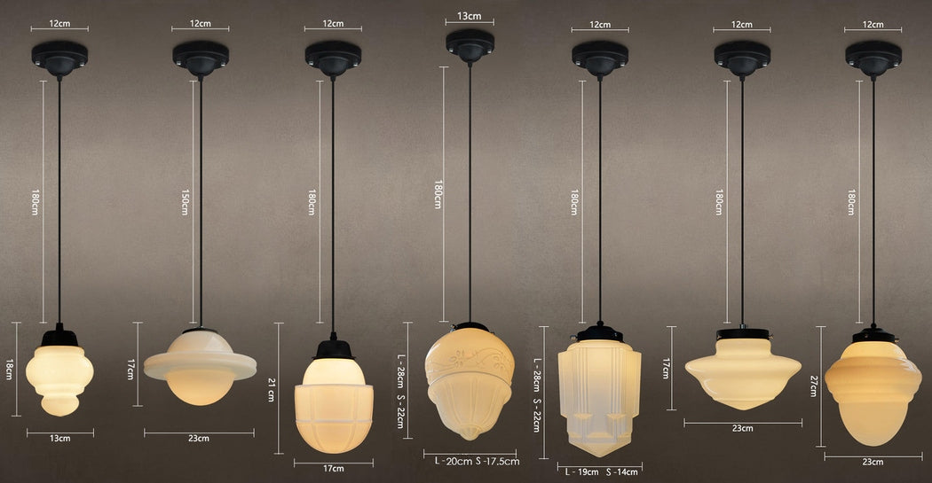 Art Deco Milk Glass Pendant Light