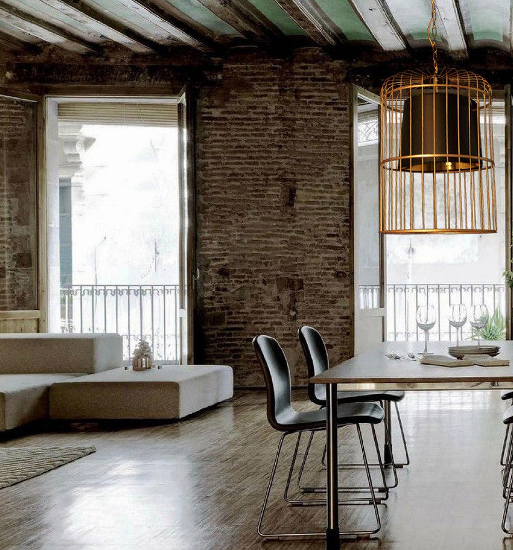 Bird Cage Pendant Light Chandelier in room