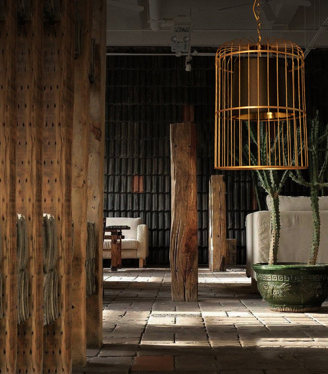 Bird Cage Pendant Light Chandelier in room