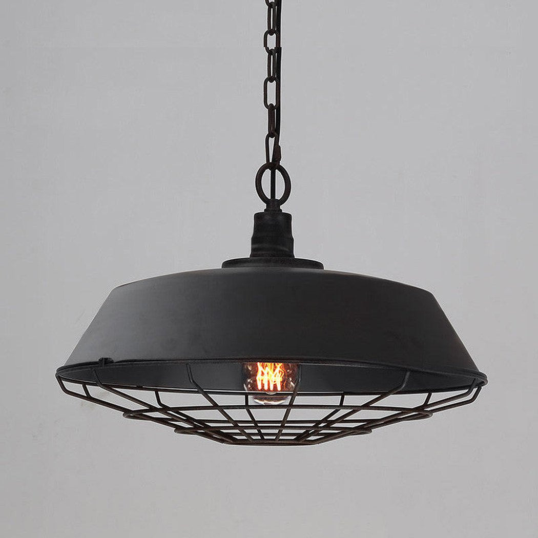 Industrial Pendant Light Cage - Black