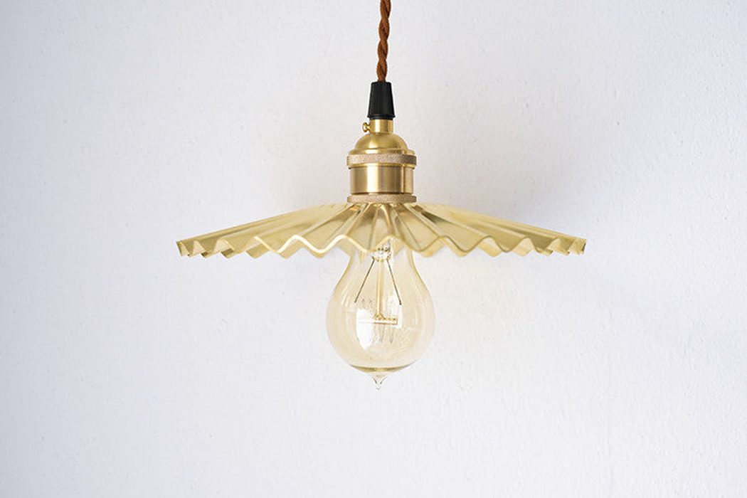 Brushed Brass Fluted Pendant Light