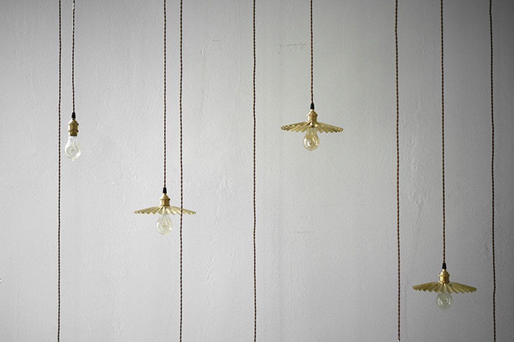 Brushed Brass Fluted Pendant Light