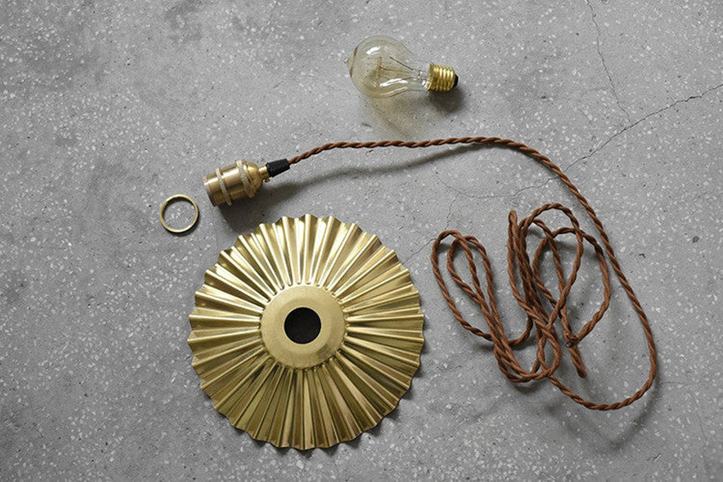 Brushed Brass Fluted Pendant Light