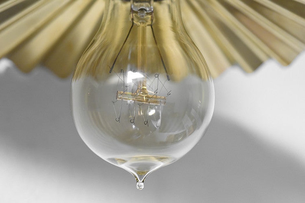 Brushed Brass Fluted Pendant Light