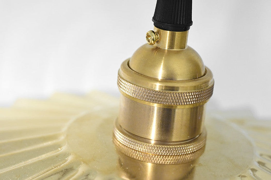Brushed Brass Fluted Pendant Light