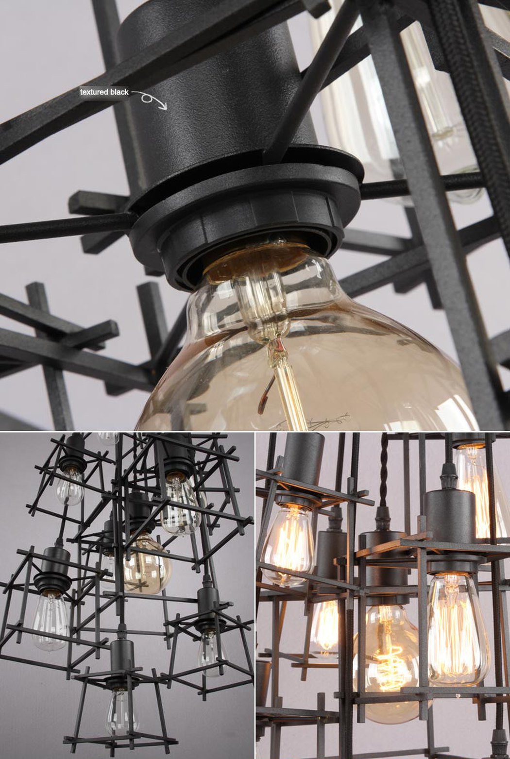Bismuth Cube Cluster Pendant Light Chandelier - details