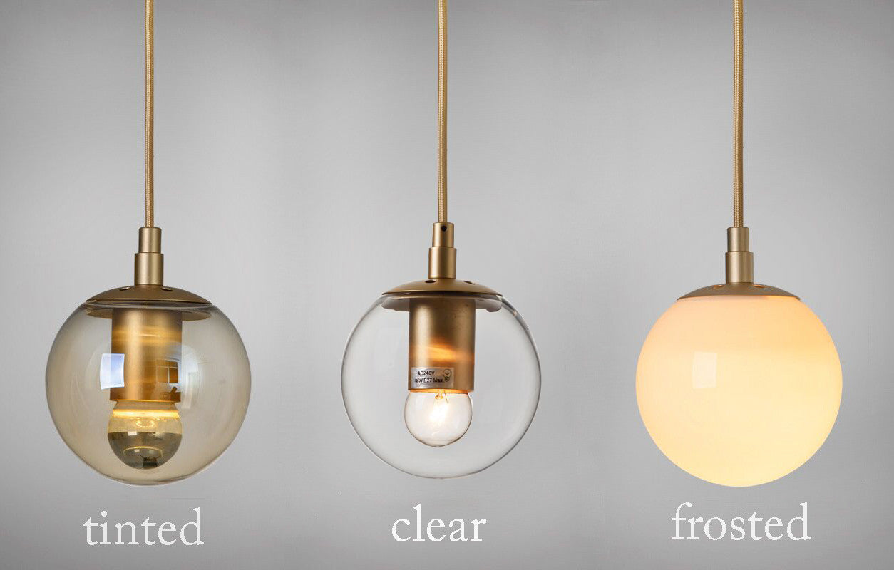 Ritz single pendant light glass types