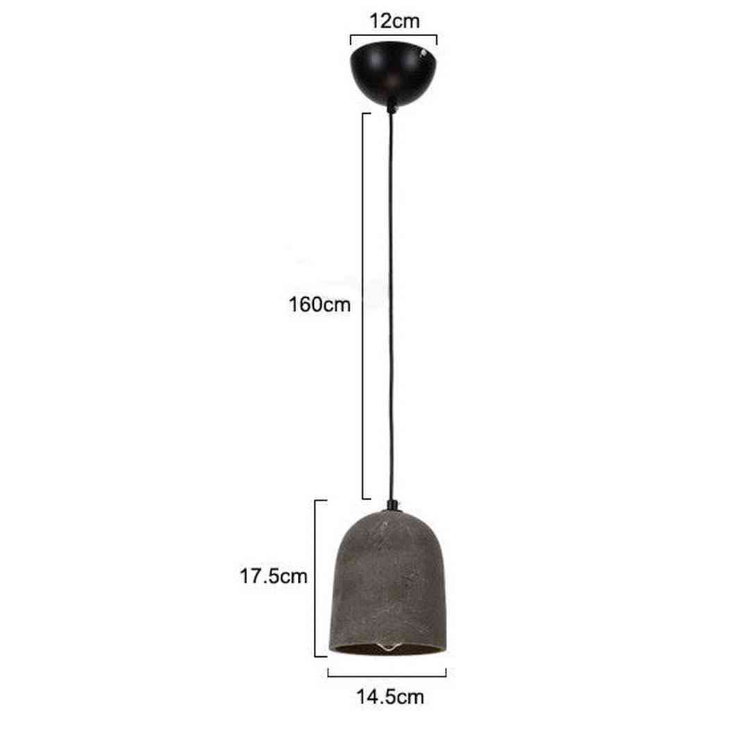 Allegro Concrete Dome Pendant Light - measurements