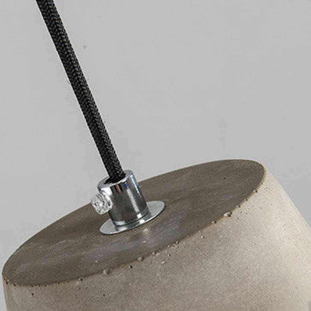 Long pencil concrete steel cage pendant light detail