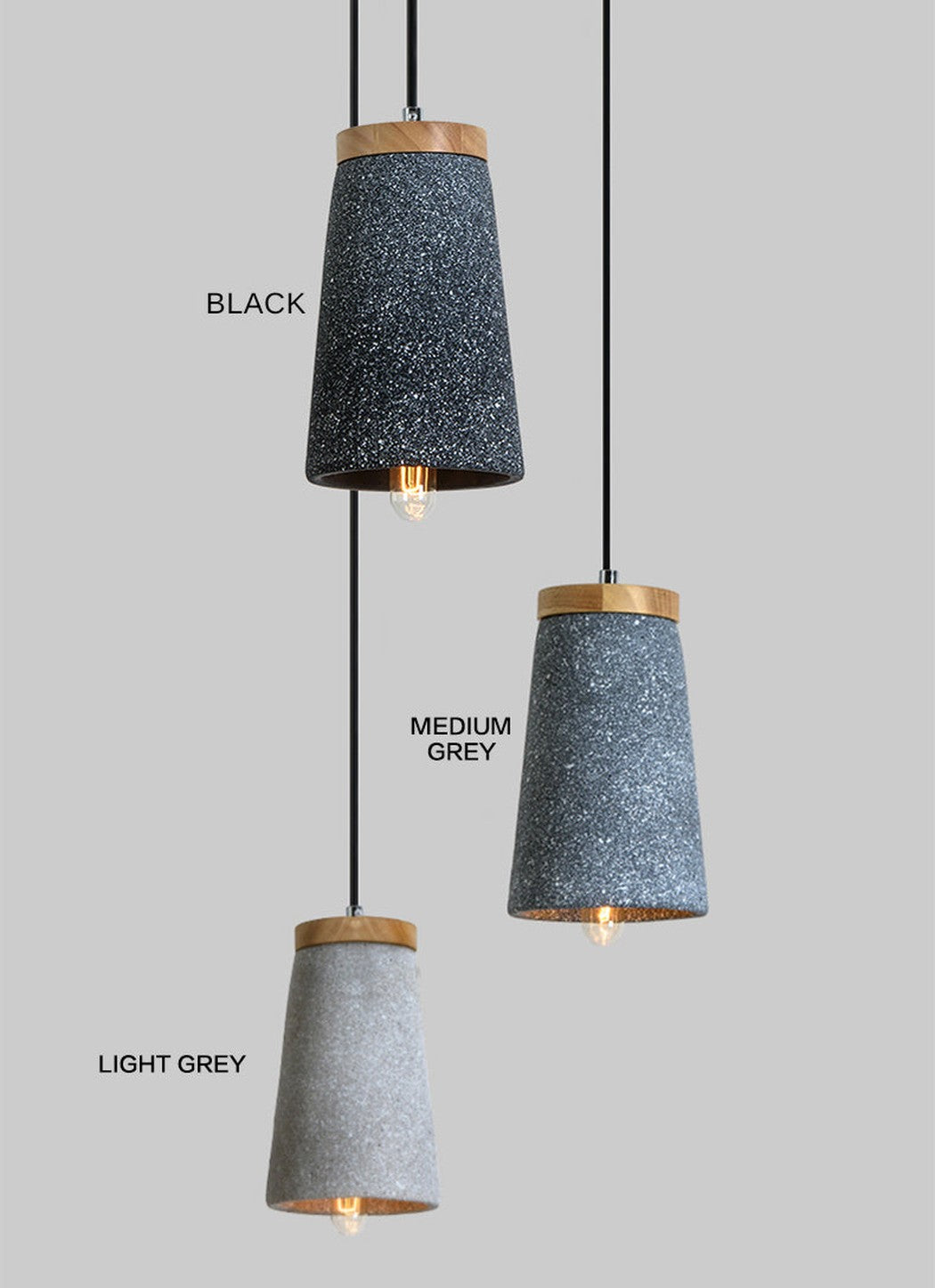 Coburg Wooden Top Stone Shade Pendant Light