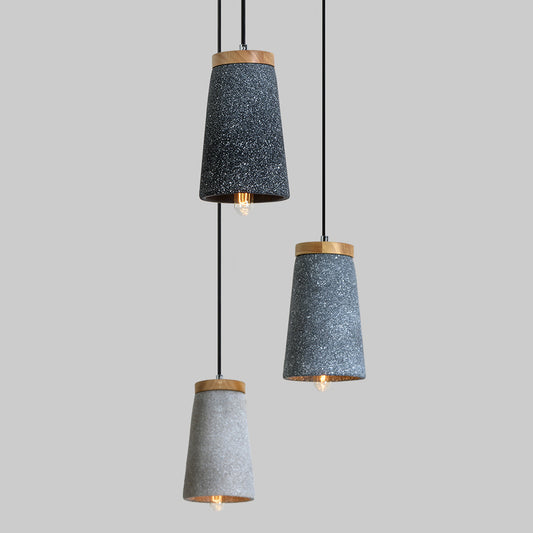 Coburg Wooden Top Stone Shade Pendant Light