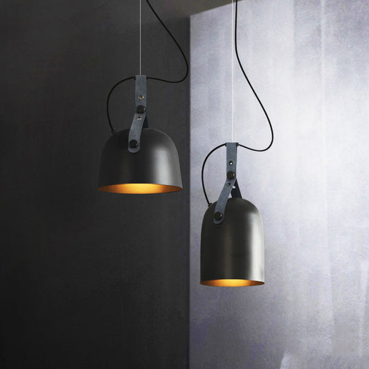 Kemi loft minimalist monochrome pendant light with strap handle