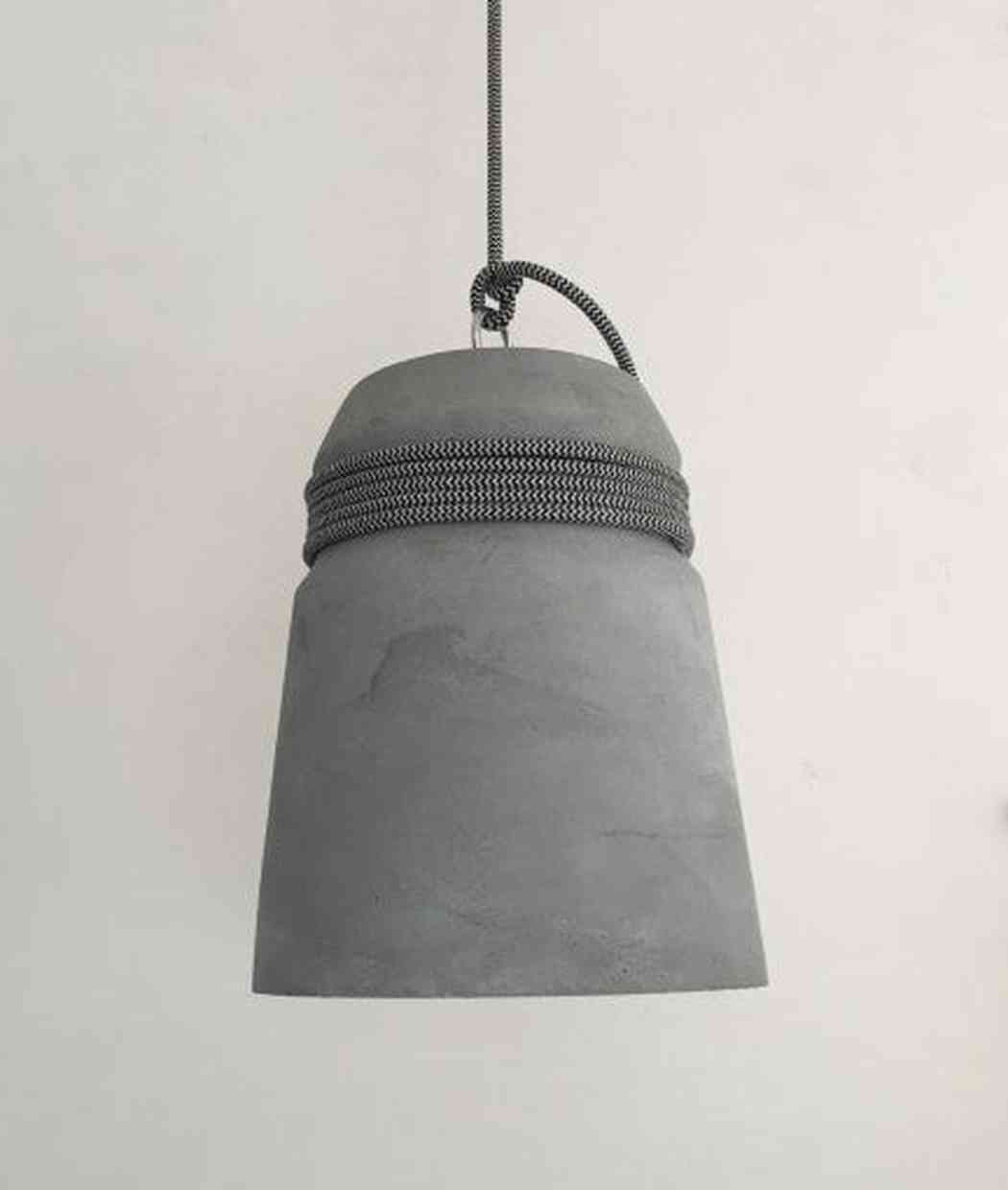 Concrete Cord wrapped Monolith Minimalist Pendant Light