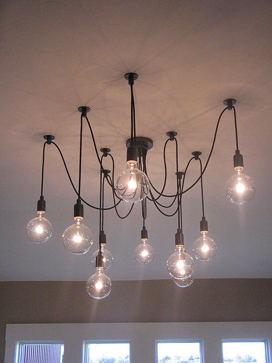 10 Light Cable Hanging Pendant in black