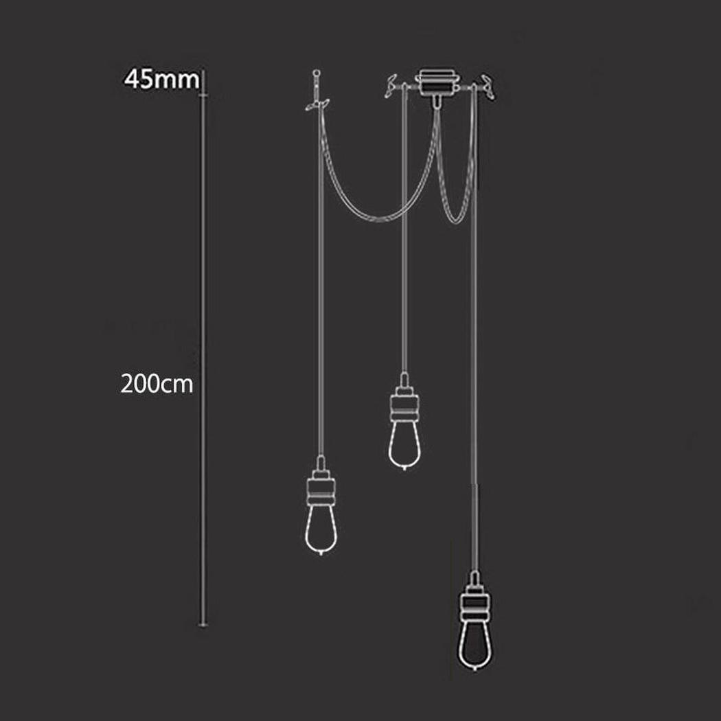 Hooked Brass 3 Bulb Cluster Pendant Light