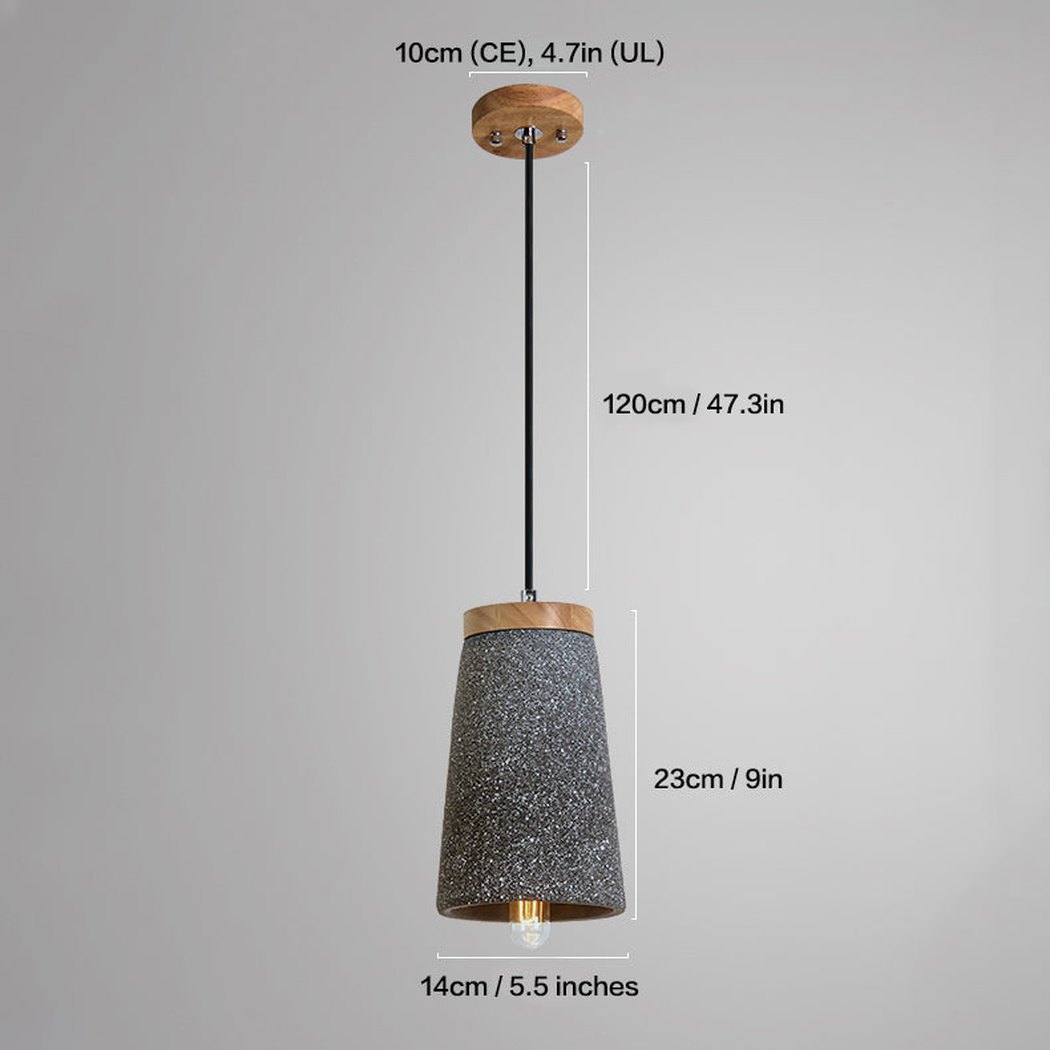 Coburg Wooden Top Stone Shade Pendant Light