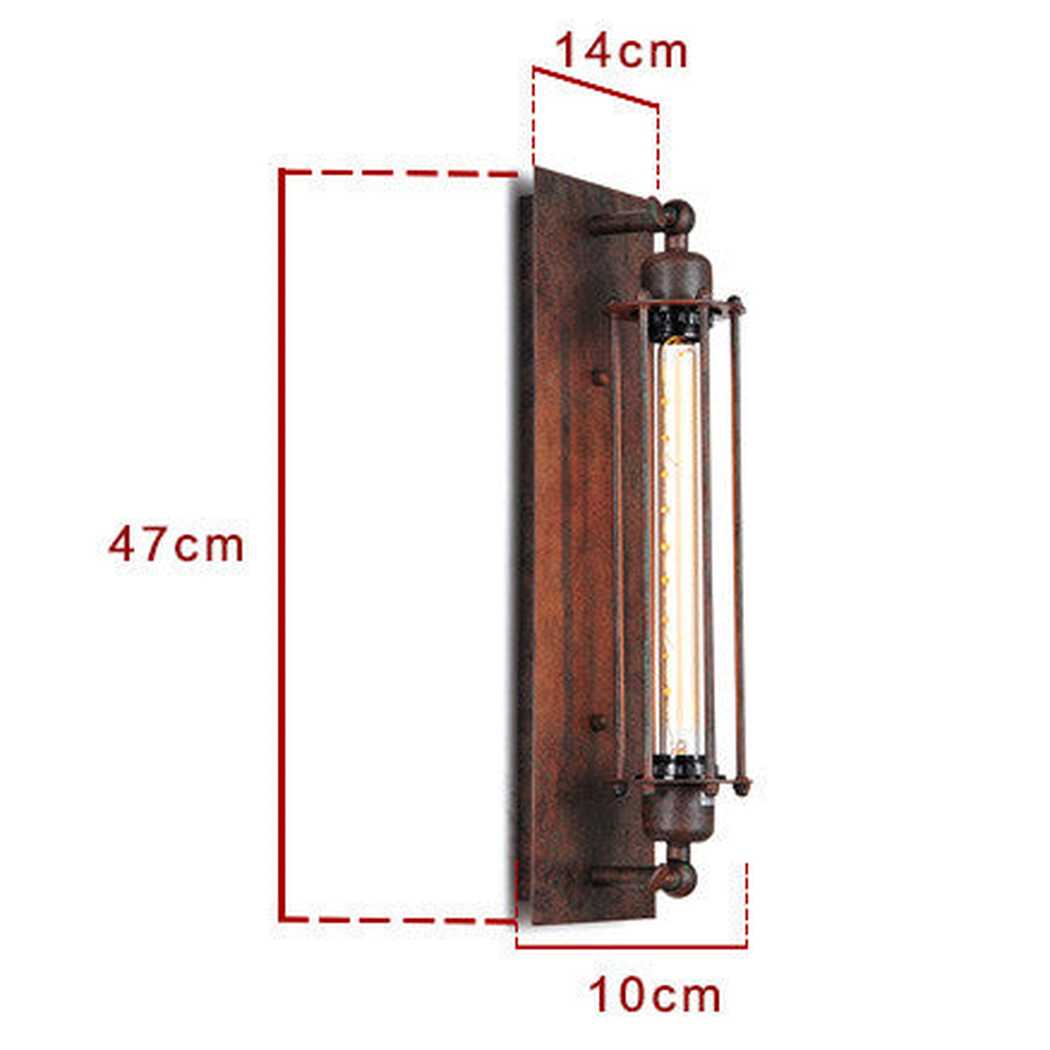 Industrial Retro Long Pencil Bulb Metal Wall Sconce Light