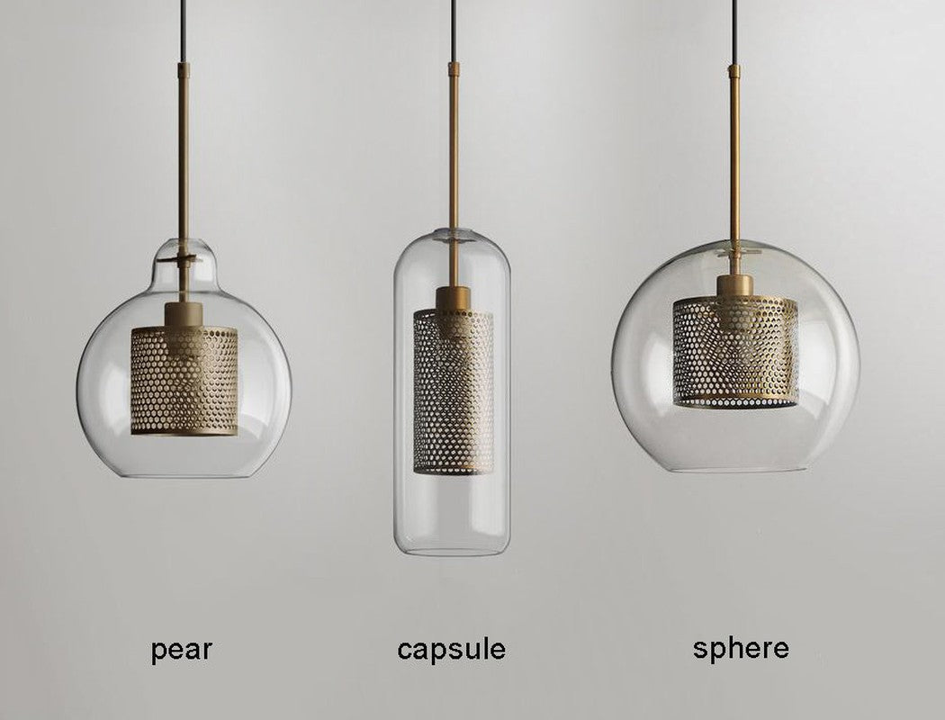 Chiswick Glass Shade Brass Fitting Pendant Light
