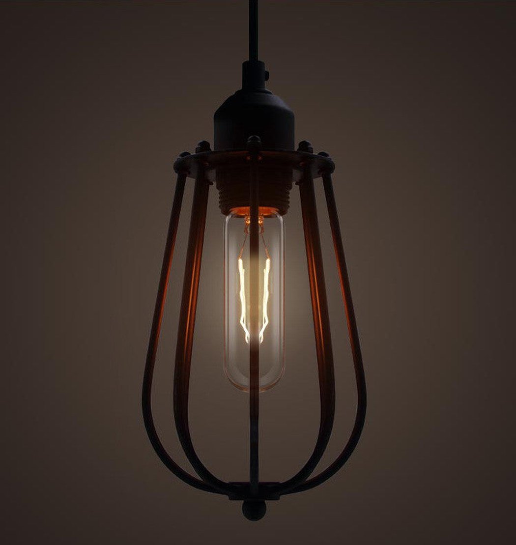 Pear Metal Cage Black Pendant Ceiling Light