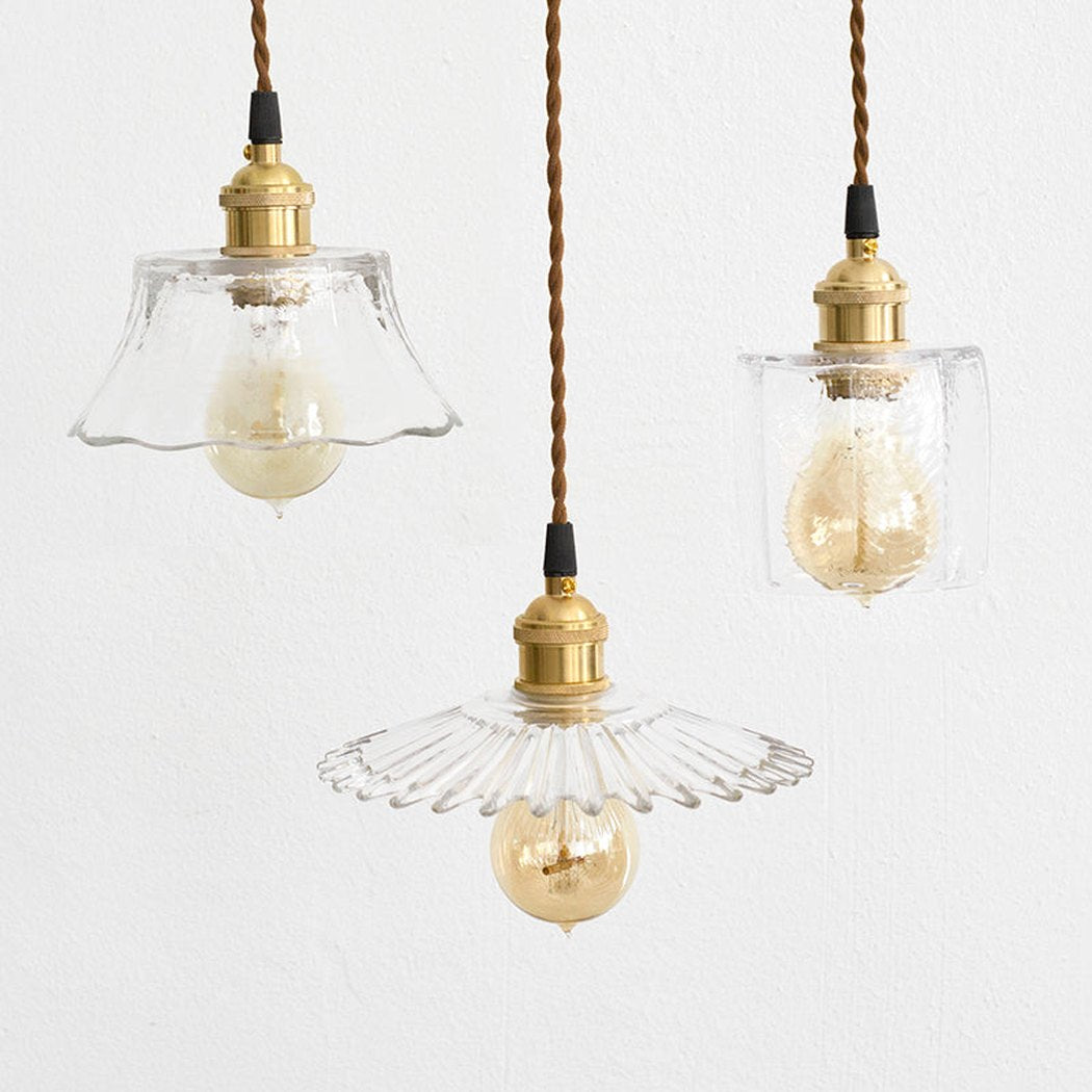 Petunia glass mid century pendant light