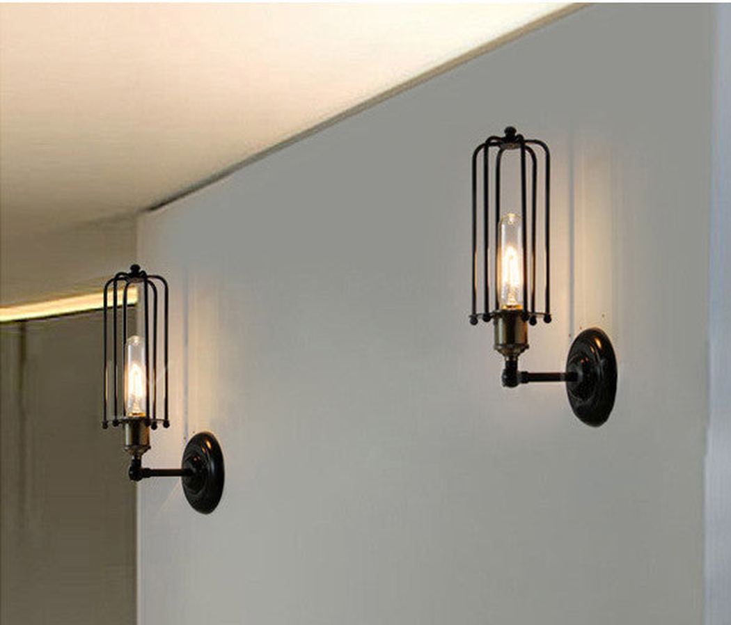 Pencil Cage Industrial Retro Vintage Wall Light