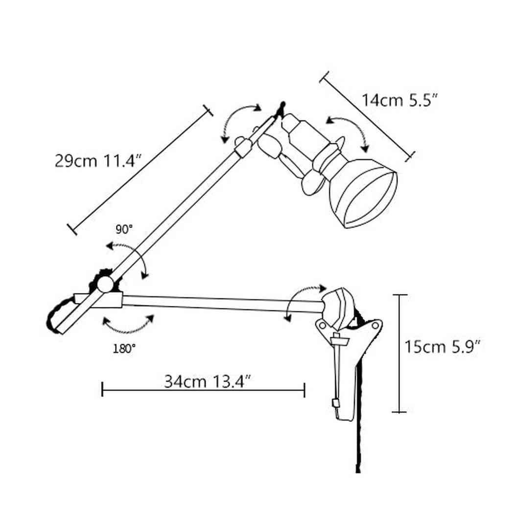Chrome Mill House Long Arm Industrial Wall Light