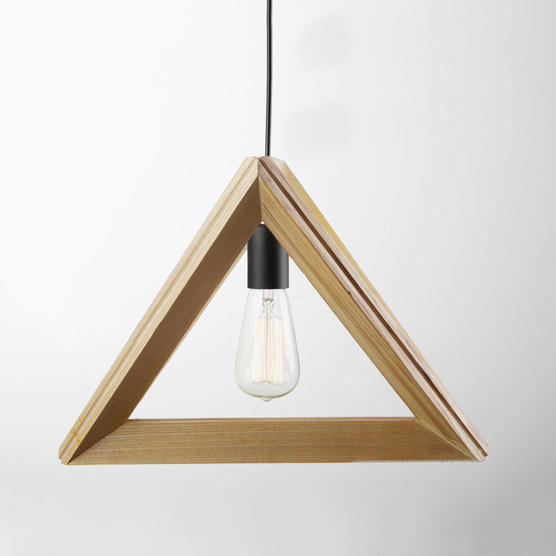 Kaleidoscope Triangle Wooden Pendant Light