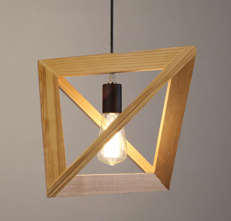 Kaleidoscope Triangle Wooden Pendant Light