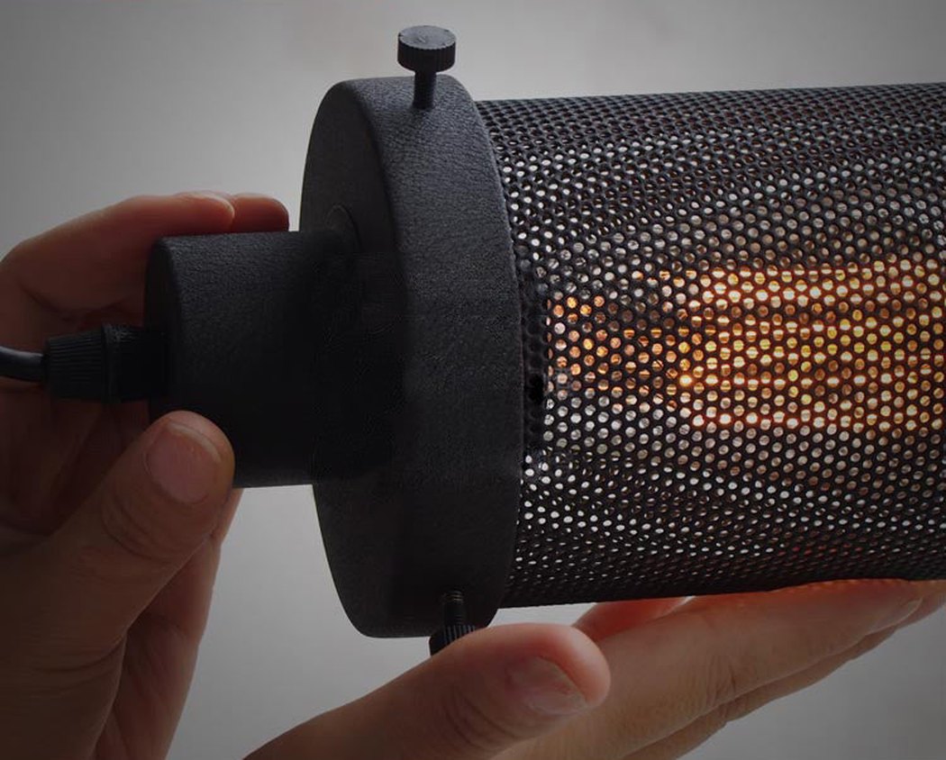 Black Mesh Cylinder Industrial Loft Pendant Light
