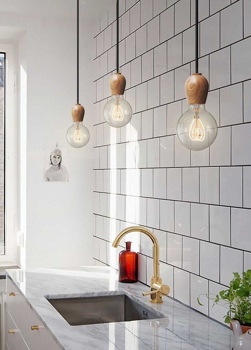 Wooden Socket Minimalist Pendant Light