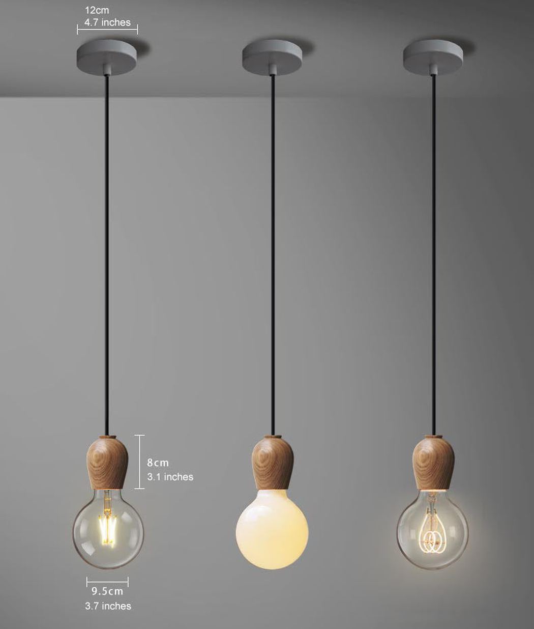 Wooden Socket Minimalist Pendant Light