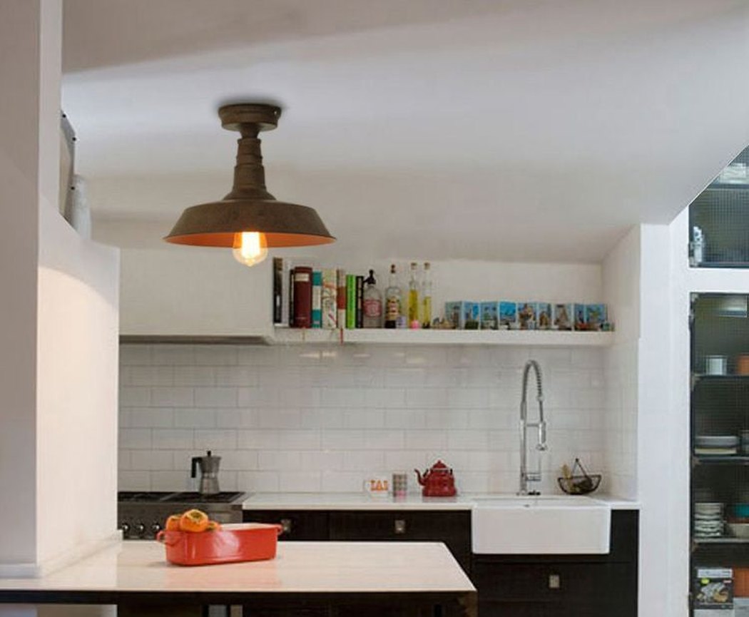 rustic vintage industrial ceiling light with edison bulb