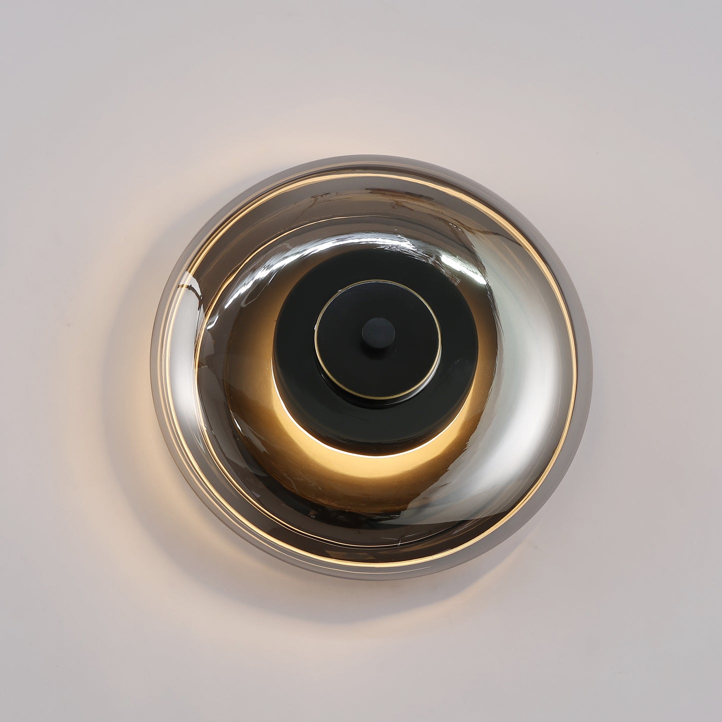 Anthé Circular Dish Glass Wall Light Sconce