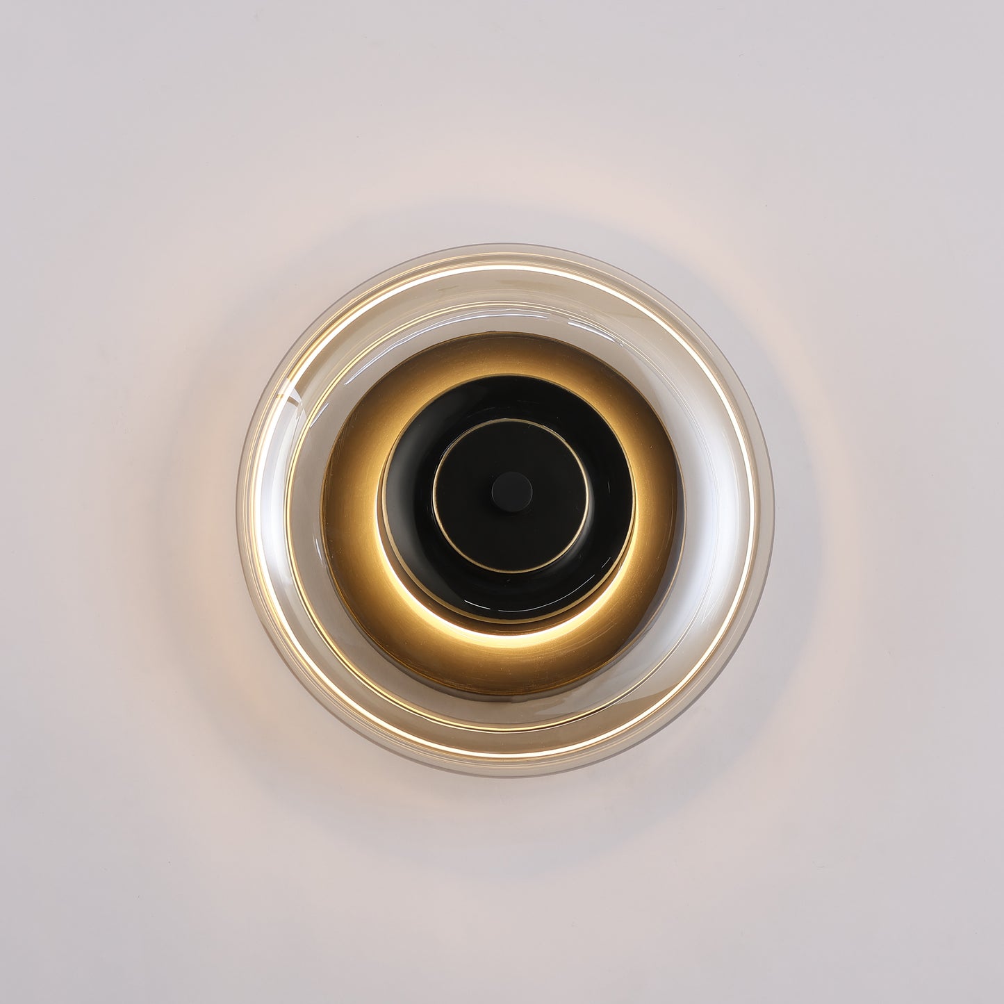 Anthé Circular Dish Glass Wall Light Sconce