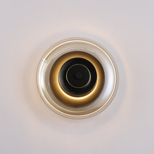 Anthé Circular Dish Glass Wall Light Sconce
