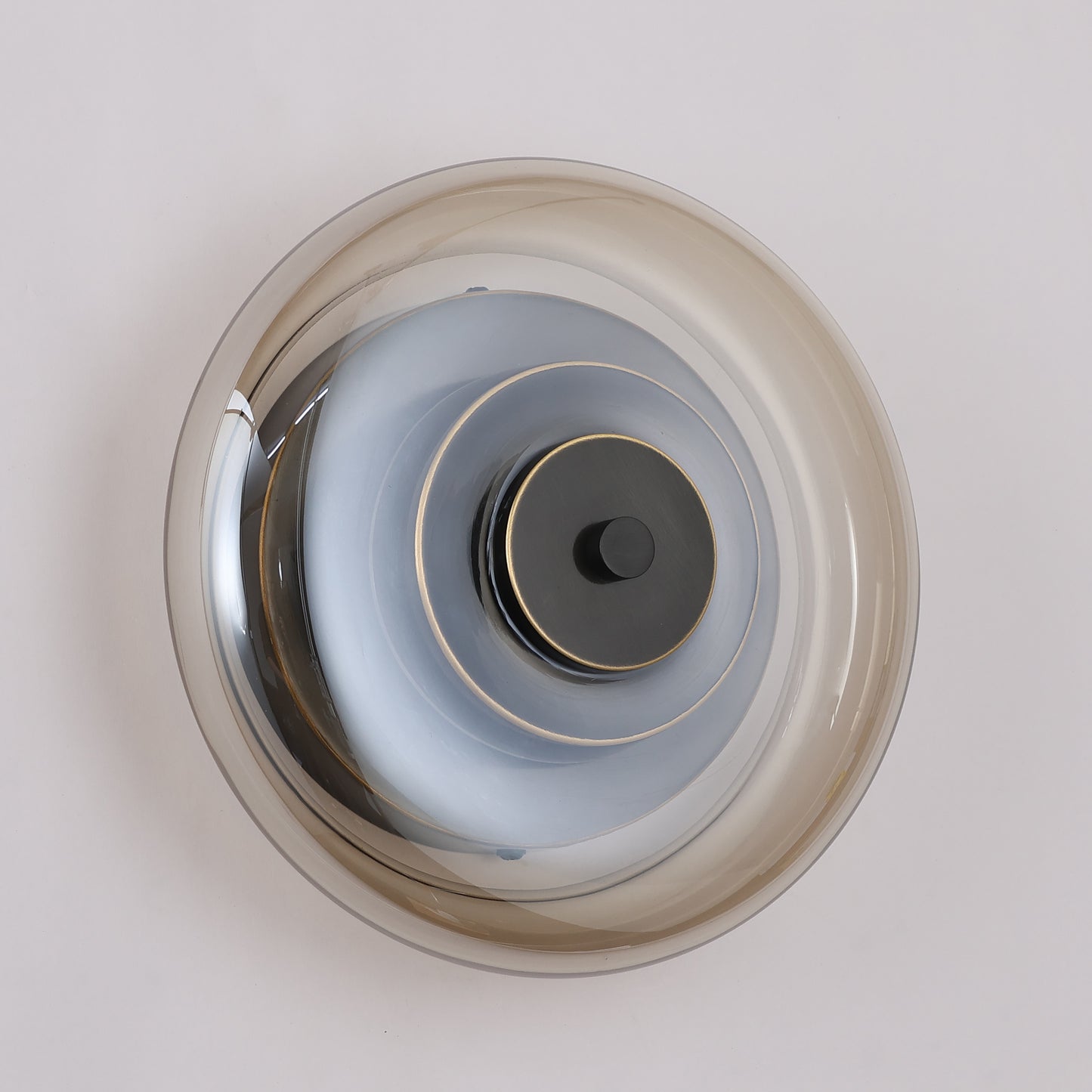 Anthé Circular Dish Glass Wall Light Sconce