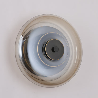 Anthé Circular Dish Glass Wall Light Sconce