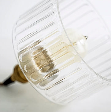 Adelaide Glass Mid Century Vintage look Brass Fitting Pendant Light