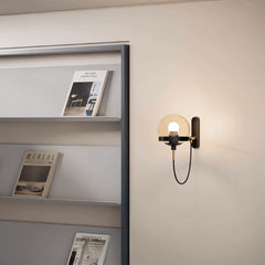 Dexter Glass Orb Brass Wall Light