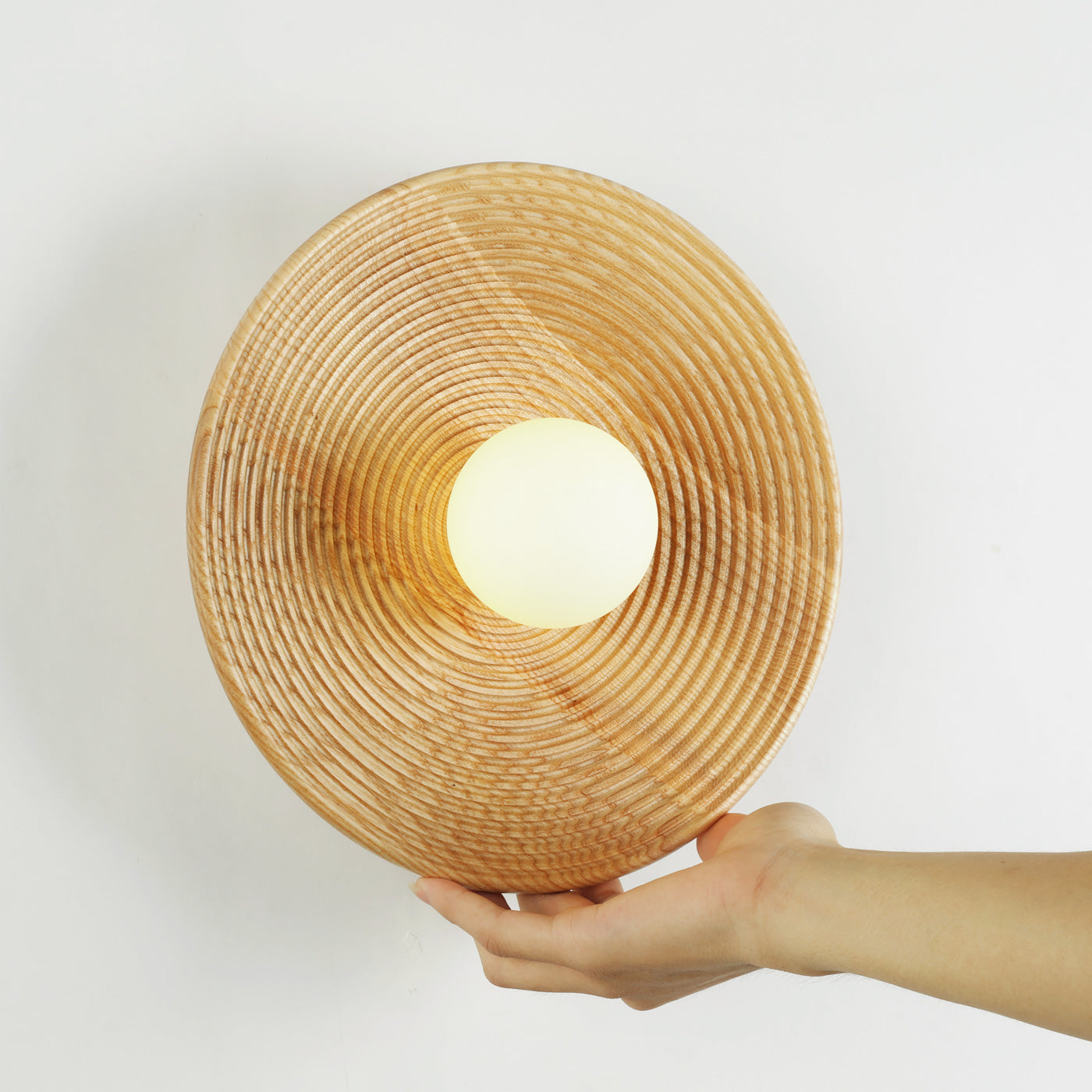 Longleaf Natural Wooden Plate Wall Light