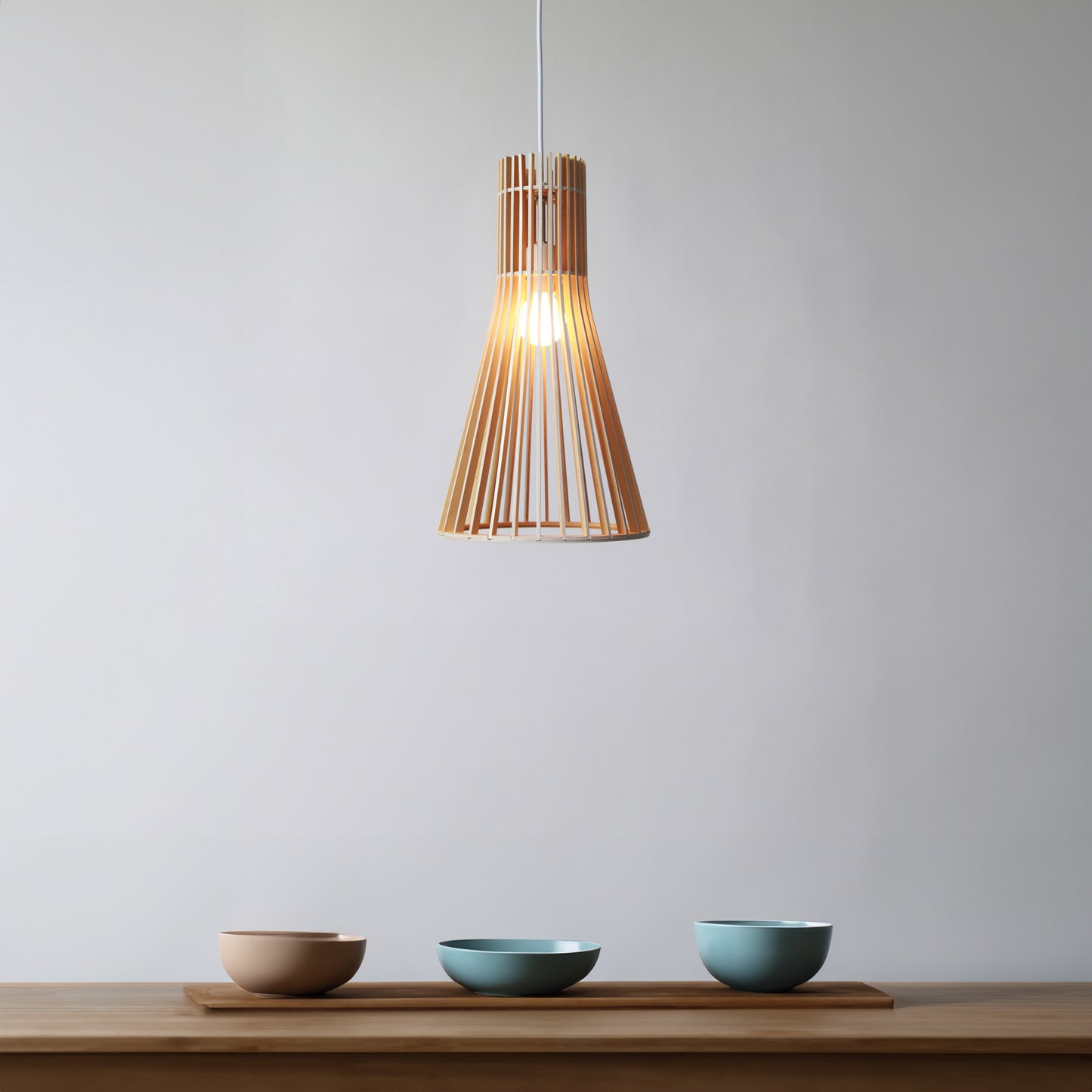 Tredo Wooden Slates Japandi Pendant Light