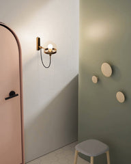 Dexter Glass Orb Brass Wall Light