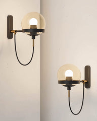Dexter Glass Orb Brass Wall Light