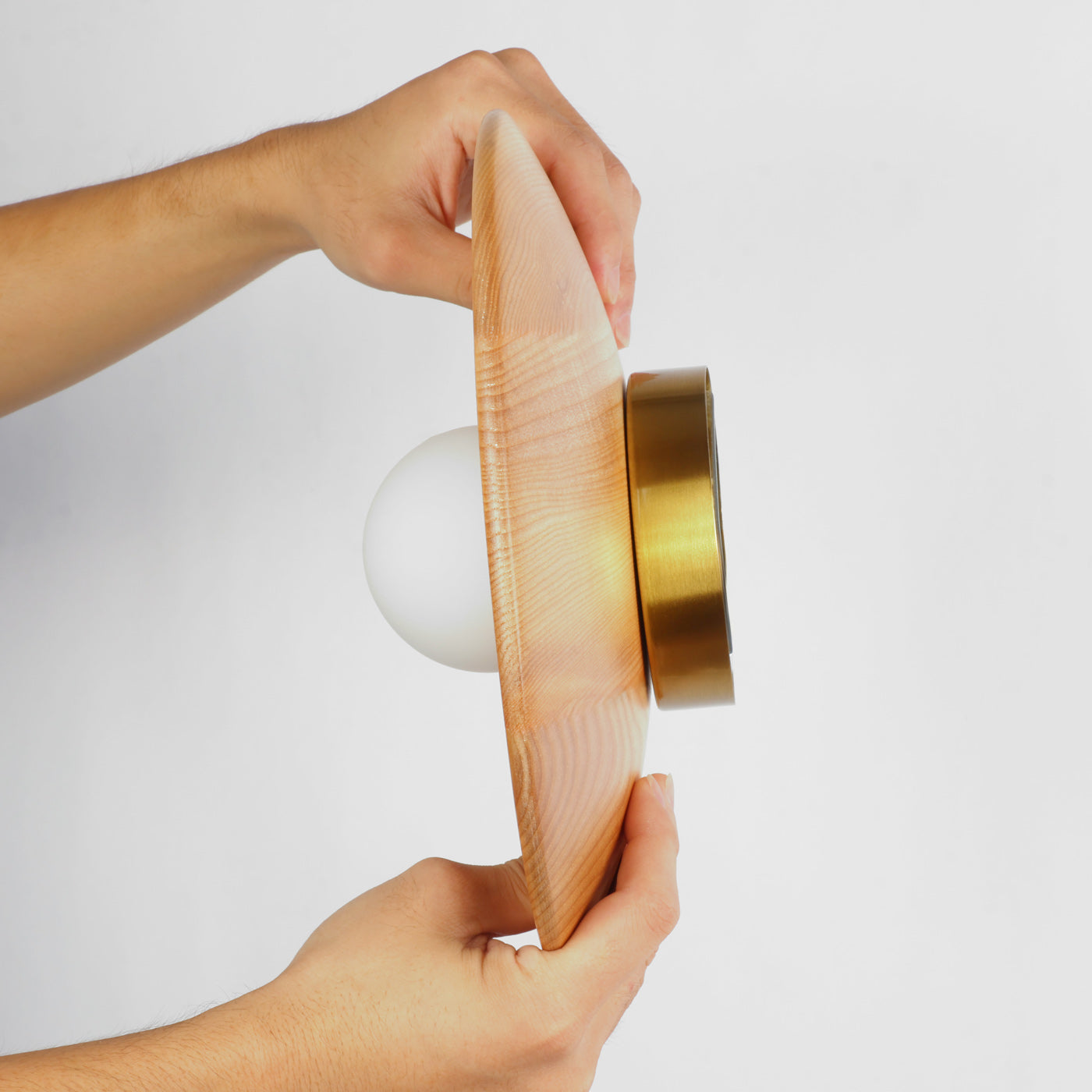 Longleaf Natural Wooden Plate Wall Light