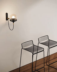 Dexter Glass Orb Brass Wall Light